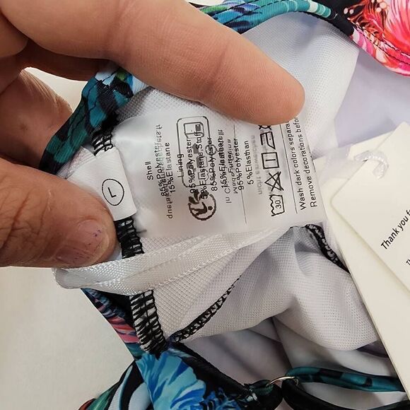 JASAMBAC Women's Size L One Shoulder One Piece Swimsuit Tummy Control Ruched NEW - Picture 6 of 8